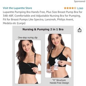 Lupantte‎ nursing/breastfeeding/breast pumping adjustable bra. NWT. Retail 49.98
